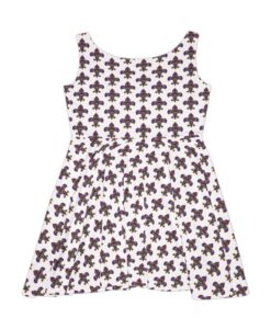 Alternative view of Fleur-de-Lis All-Over Print Women's Skater Dress — Floral Gothic Pattern