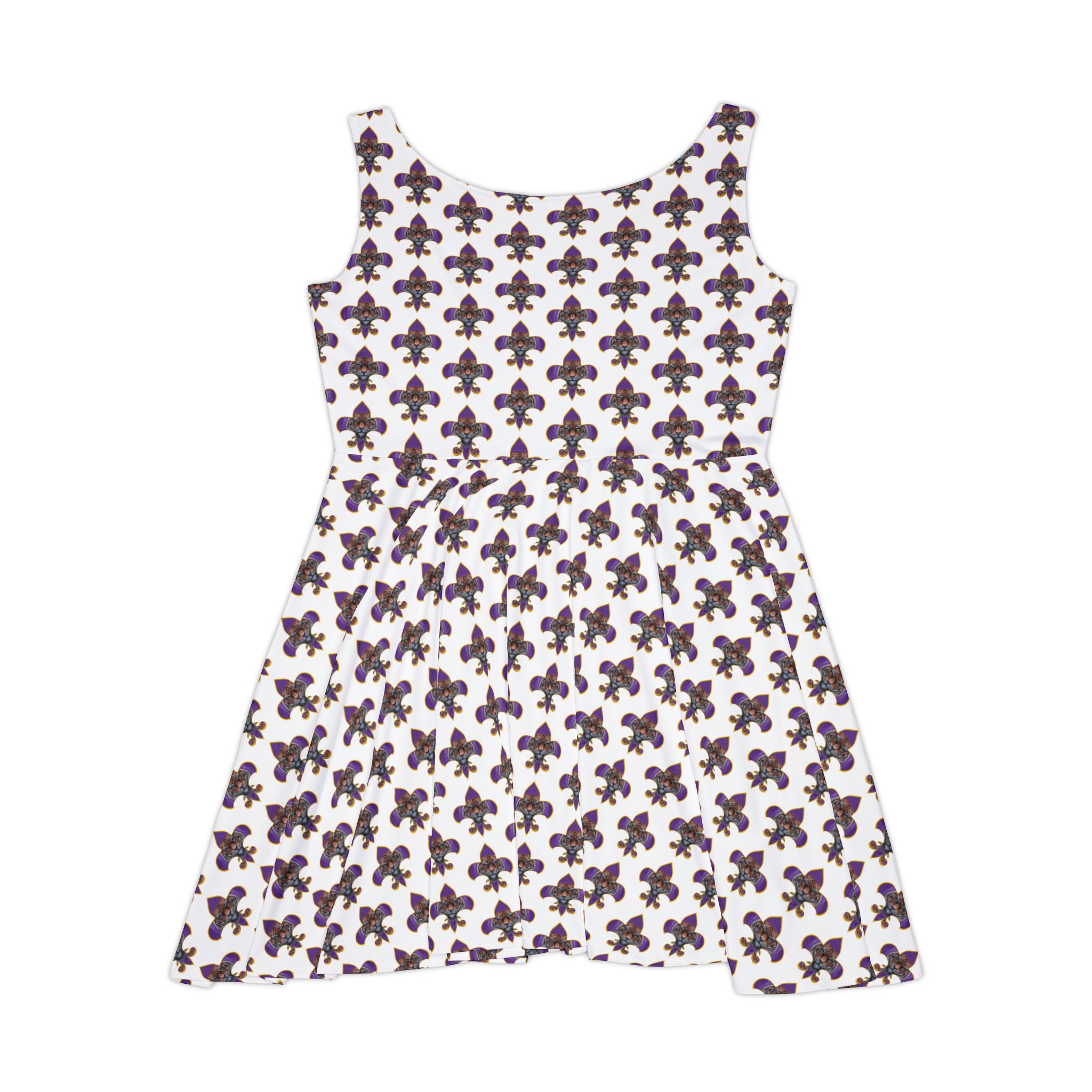 Fleur-de-Lis All-Over Print Women's Skater Dress — Floral Gothic Pattern - Image 2