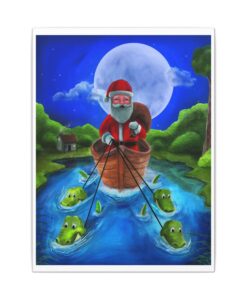 Papa Noel Pirogue on the Bayou - Canvas Print