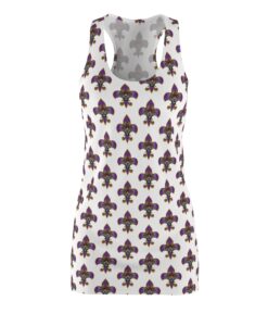 Racerback Dress — Purple & Gold Fleur‑de‑Lis Tiger All‑Over Print