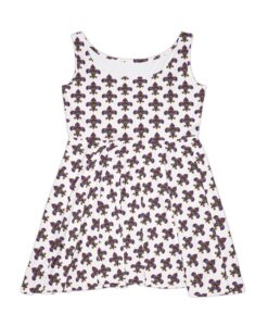 Fleur-de-Lis All-Over Print Women's Skater Dress — Floral Gothic Pattern